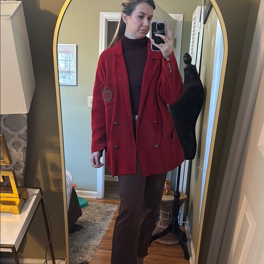 VINTAGE Ralph Lauren Red Women's Blazer - Picture 5 of 11